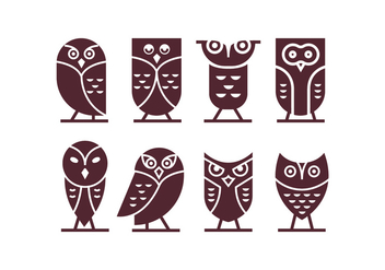 Dark Chocolate Brown Owl Vector Icons - Free vector #421671